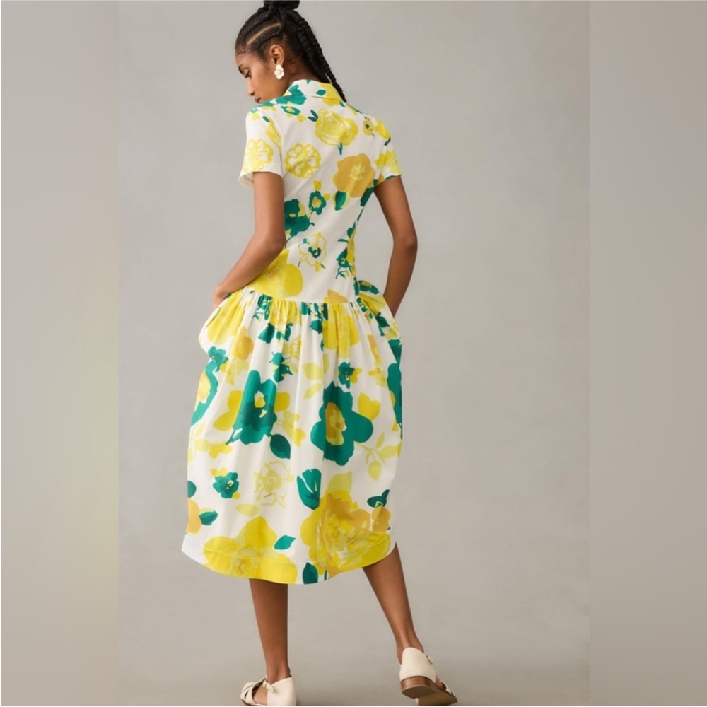 Floral Yellow and Green Dress